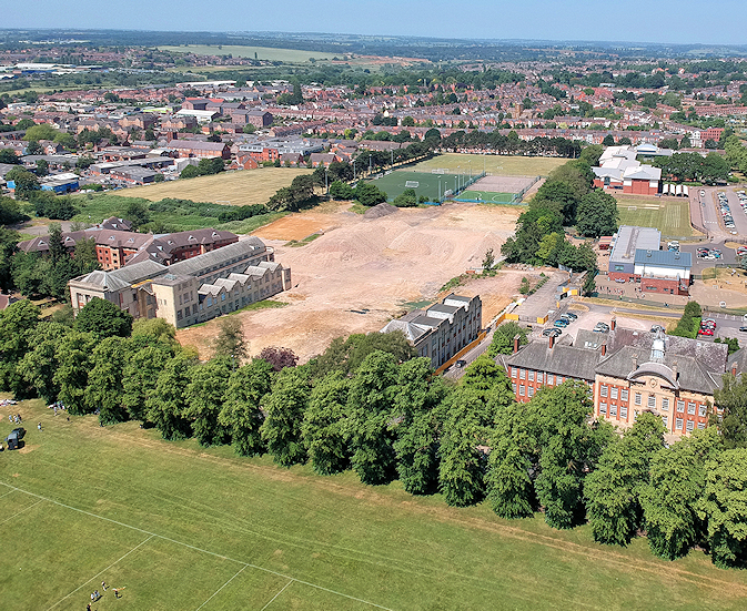 Aerial shot of the Avenue site after principal demolition