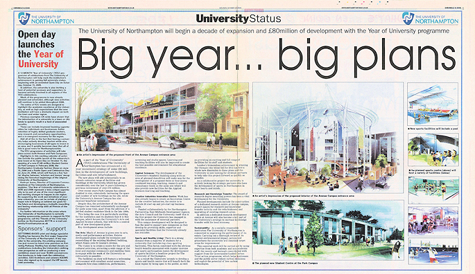 Double-page spread about planned developments at Park and Avenue