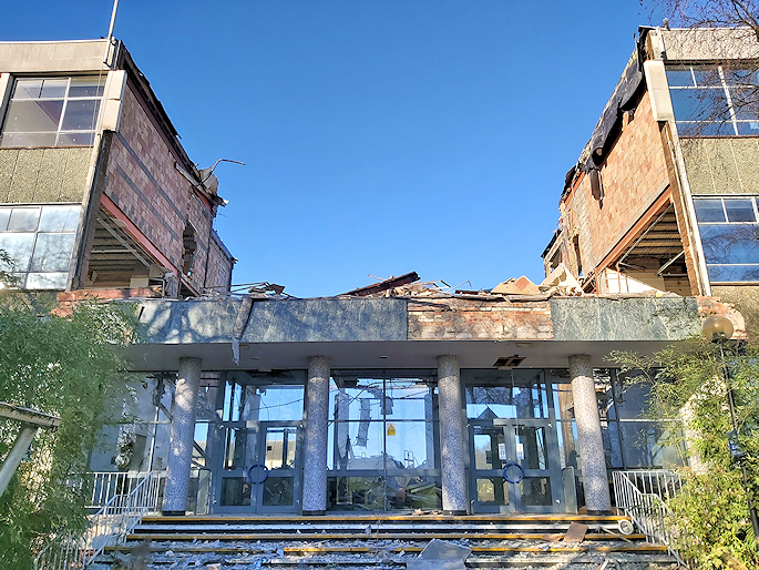 Maidwell reception under demolition